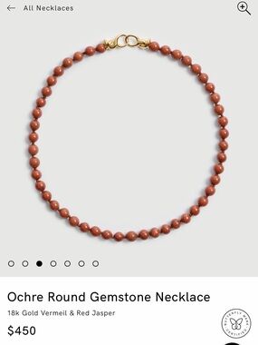 Monica Vinader Ochre Round Gemstone Necklace - Red Jasper